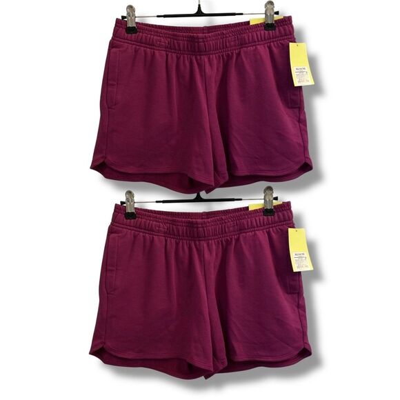 Set of 2 NWT All in Motion Girls Shorts XL 14/16 Purple Drawstring Lightweight - Picture 1 of 16